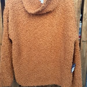 Arizona, Sz XL, golden, fuzzy cowl sweater.
